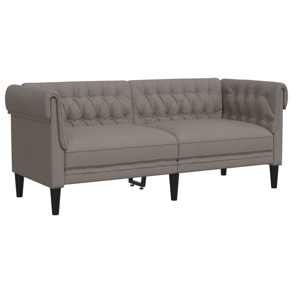 2 Piece Sofa Set Taupe Fabric