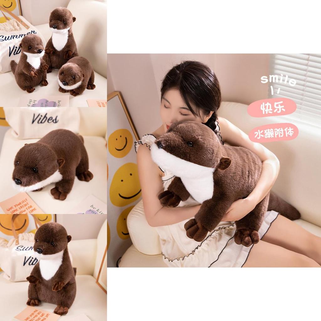 Adorable Sitting And Laying Plush Otter Stuffed Animal Toy Soft Pp Cotton Gift For Kids