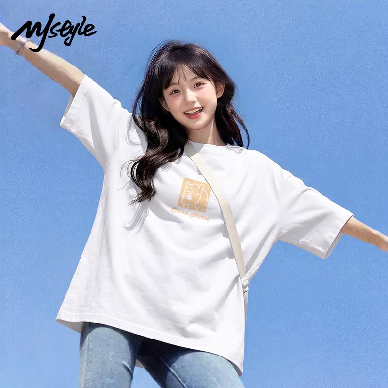 MJ STYLE Women's Cotton Graphic T-Shirt