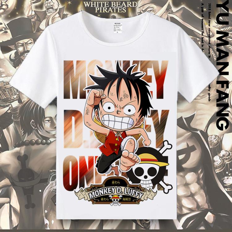 One Piece Luffy Aesop Youth Tshirt Summer ShortSleeved Anime Merchandise for Boys And Girls