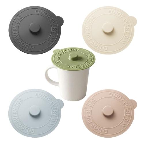 CHANGJIQ Silicone Cup Covers, 10cm Diameter, Pack of 5, Leakproof, Reusable, Dustproof, Heat-Resistant, Cold-Resistant, Dishwasher Safe, Cute and Styl
