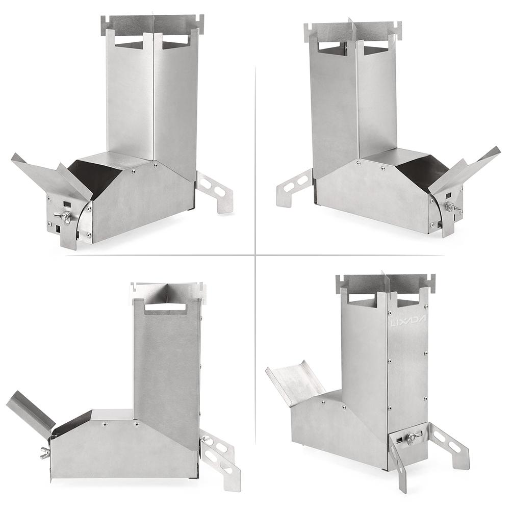 Lixada Outdoor Collapsible Wood Burning Stainless Steel Stove Backpacking Camp Tent Stove
