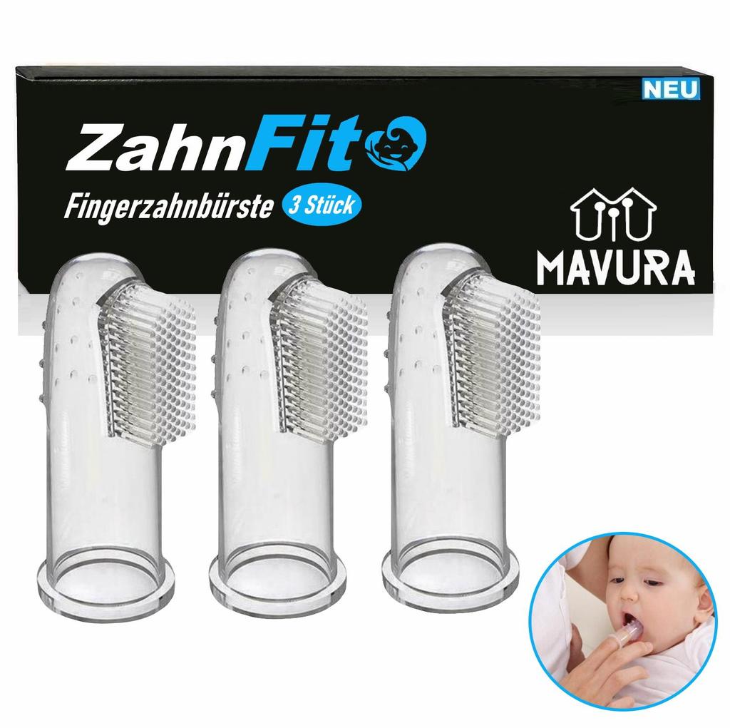ZahnFit Baby Toothbrush Finger Toothbrush Children's Dental Care 0-24 Months [3 Pieces]