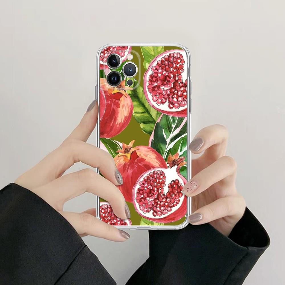 Red pomegranate Phone Case For iPhone XR X XS Max 14 13 Pro Max 11 12 Mini 6 7 8 plus SE 2020 Printing Cover