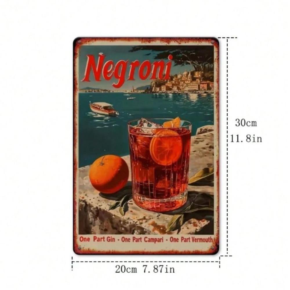 Vintage Metal Poster Cocktail Theme Wall Art For Kitchen