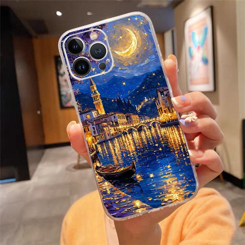 

Phone Case Carcasa Funda For iPhone 17 Pro Max Air 16 15 14 13 Pro Max 15 16 Pro 15Plus Star Night Scenery Case iphone 16
