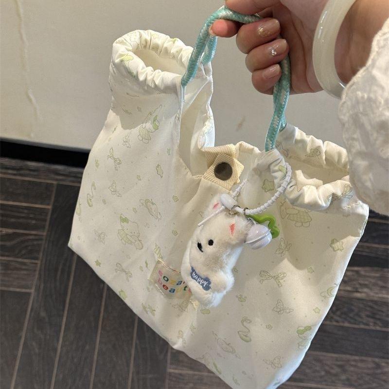 New cute floral shoulder canvas bag student female shoulder bag large capacity tote bag tote commuter bag