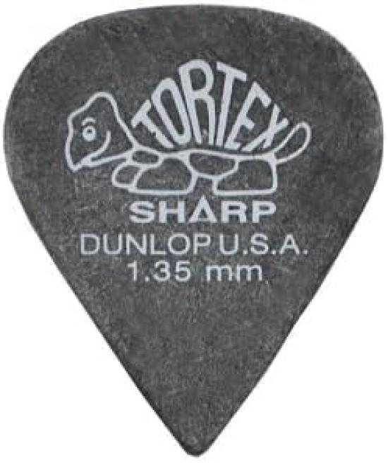 Jim Dunlop TORTEX SHARP with Bonus Picks and Musent Custom Players Picks Picks, 24-Piece Set, 1.35mm, 412B135-BLK-24P