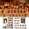 Calendar Advent de Crăciun pentru Iubitorii de Pisici, Cutie cu Numărătoare Inversă de 24 de Zile cu Accesorii Decorative de Agățat Pandantive Acrilice, Decor pentru Pom de Crăciun Petrecere de Sărbători