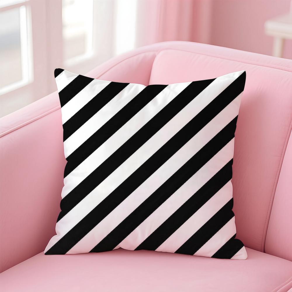 black and white Stripes Cushion Cover Comfortable Reversible Pillow Cover Ideal for Car Sofa Bedroom Beyond