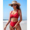 Charmleaks Women High Waisted Bikini Sets Two Piece Swimsuit Ruched Sexy Bandeau Bathing Suit