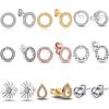 925 Sterling Silver Stud Earrings Set Circle/Zircon/Pearl/Daisy/Teardrop/Soccer Design Multi-Style Vintage Jewelry for Women