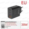 PD 12W USB Multi-Port Fast Charger with EU/US/UK Plugs for Travel