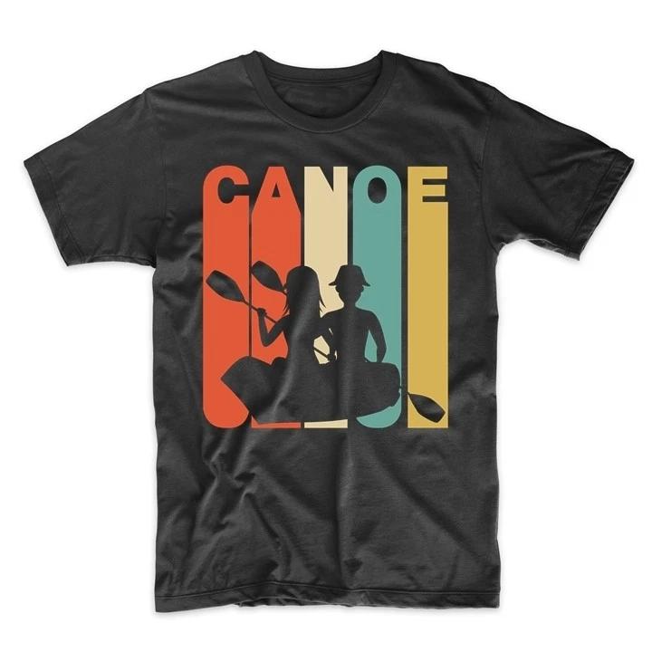 Vintage Retro 1970 s Style Canoe Canoeing T-Shirt 4XL