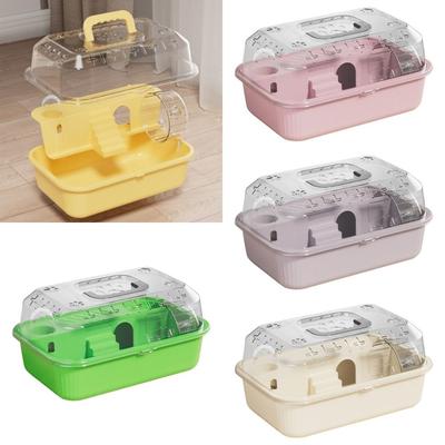 New Openable Top Large Hamster Cage Ventilation Transparent Hamster Habitat House with Handle Small Animals Cages for Bunny Mice