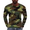 3D Printed Camouflage Men's T-shirts Hidden Tree Pattern T-shirts Spring Autumn Casual Loose Long Sleeves Round Neck Tops