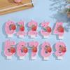 Pink Heart Strawberry Number Candles: Creative Children's Birthday Cake Decorations 0-9