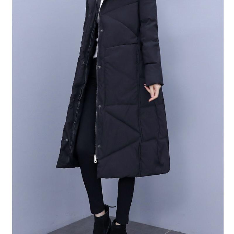

Retro Thickened Down Cotton-padded Clothes for Women s Winter New Ethnic Style Loose Cotton-padded Clothes, Long Knee-length Cotton-padded Jackets 6XL чёрный