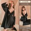 Homewear Sexy Pajamas Women'S Autumn With Chest Pads Lace See-Through Nightgown Set Pure Desire Ice Silk Nightgown 6542