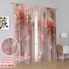 2pcs Window Treatment Curtains Floral Butterfly Fabric,Without Electricity Family Party Use for All Occasions
