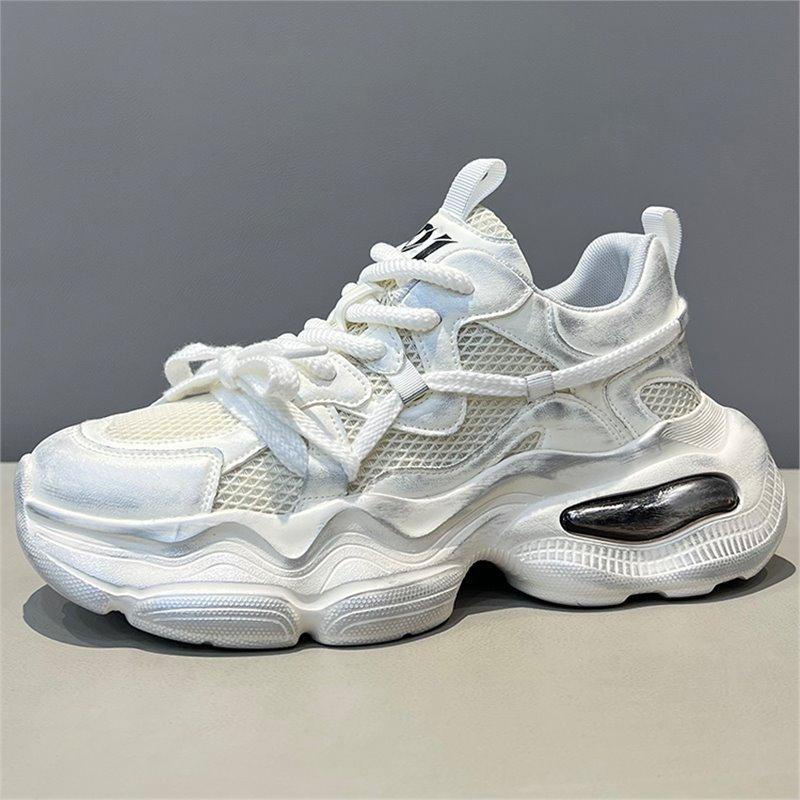 Spring and summer mesh breathable and comfortable casual shoes European air cushion retro thick-soled dad shoes dl