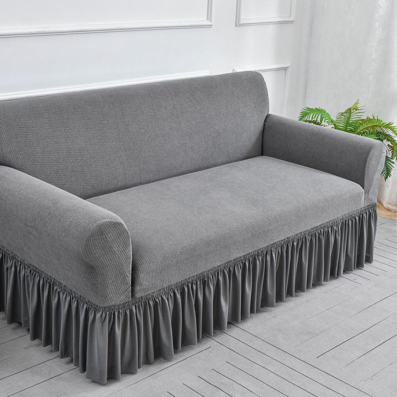 1pc Waterproof Sofa Skirt Covers Stretch Breathable Couch Covers Adjustable Elastic Sofa Slipcovers for Living Room Hotel