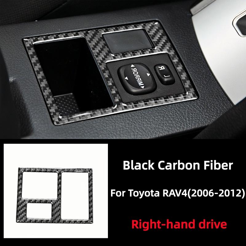 For Toyota RAV4 2006-2012 Interior Accessories Carbon Fiber Car Rearview Mirror Adjustment Trim Frame Cover Decoration Stickers