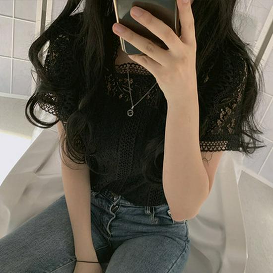 Women's Short Sleeve Lace Fairy Top