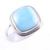 Natural Republic Larimar Gemstone Handmade 925 Sterling Silver Ring S.6" c6B75