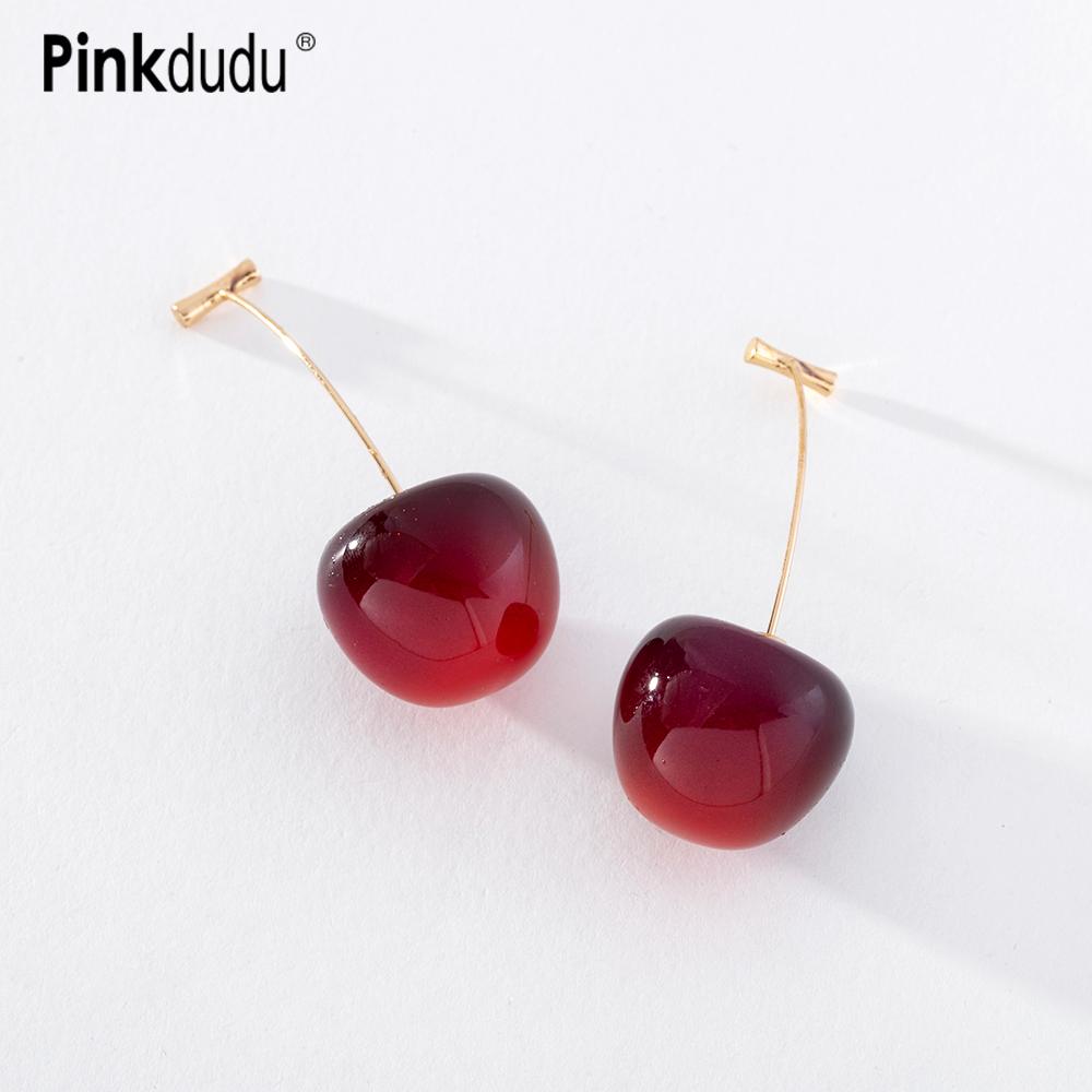 

Pinkdudu Fashion Корейские Свежие Красные Вишневые Серьги-Капли Романтические Креативные Сладкие Фруктовые Серьги для Женщин Ювелирные Подарки PD1259