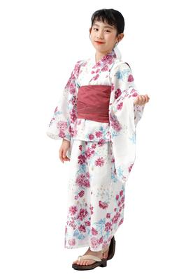 Separate Heko 2 Stück 2WAY Cami One Separate 100 Heko L Weiß Distel Muster Rot Kinder Yukata, Mädchen Obi, Set, Tayutafu, Easy, Kleid, Stück,