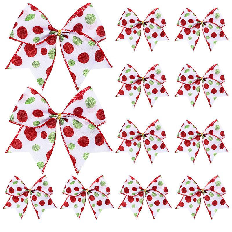 Christmas Supplies 12 Pieces Bow Decoration Bow Christmas Accessories Gift Box Decoration Tree Garland Decoration