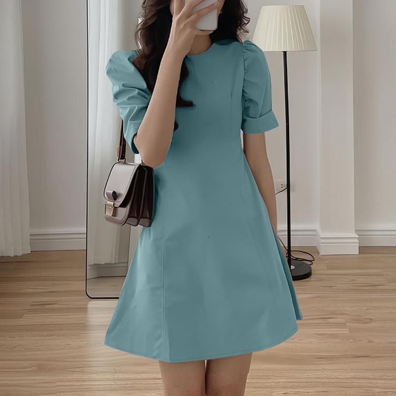 

ZANZEA Женское повседневное платье с круглым вырезом и короткими рукавами, летнее платье 5XL синий