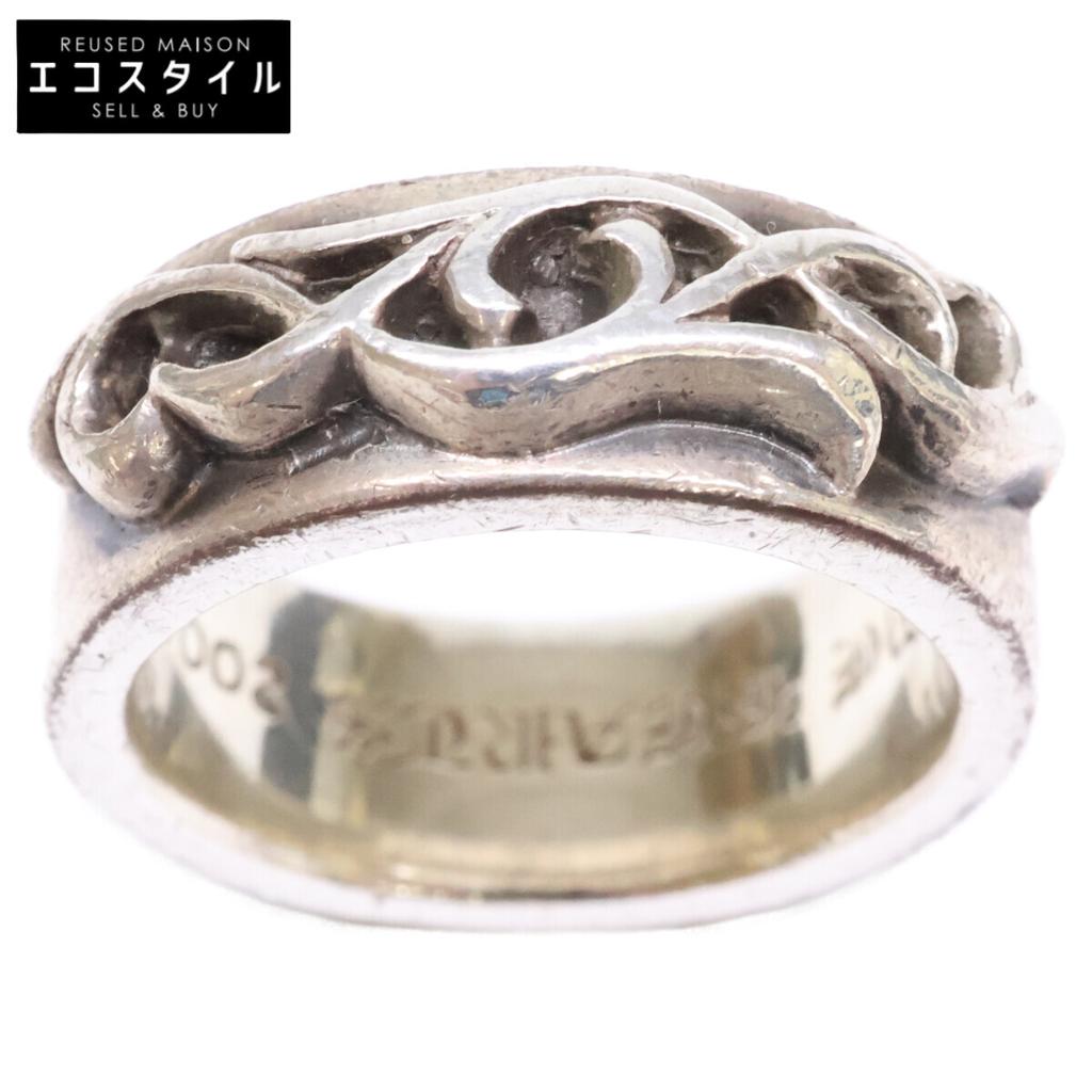 CHROME HEARTS 2000 925 Double Narrow Vine Band Ring Ring SilverUsed