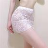Women See Through Sexy Nightclub Mini Long Wrap Hips Skirt Female Hollow Lace Black Pleated Skirts for Women Summer