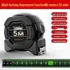 5m/10m Self-Locking Fluorescent Tape Measure, High Precision Stainless Steel, Wear-Resistant, Black & Gold, Thickened Casing