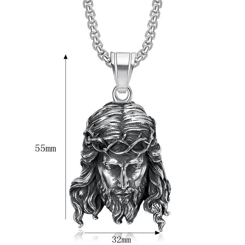 New Hiphop Stainless Steel Pendant Necklace for Men Vacuum Plated Sagrada Familia YS Portrait Chain Urban Streetwear Men Jewelry