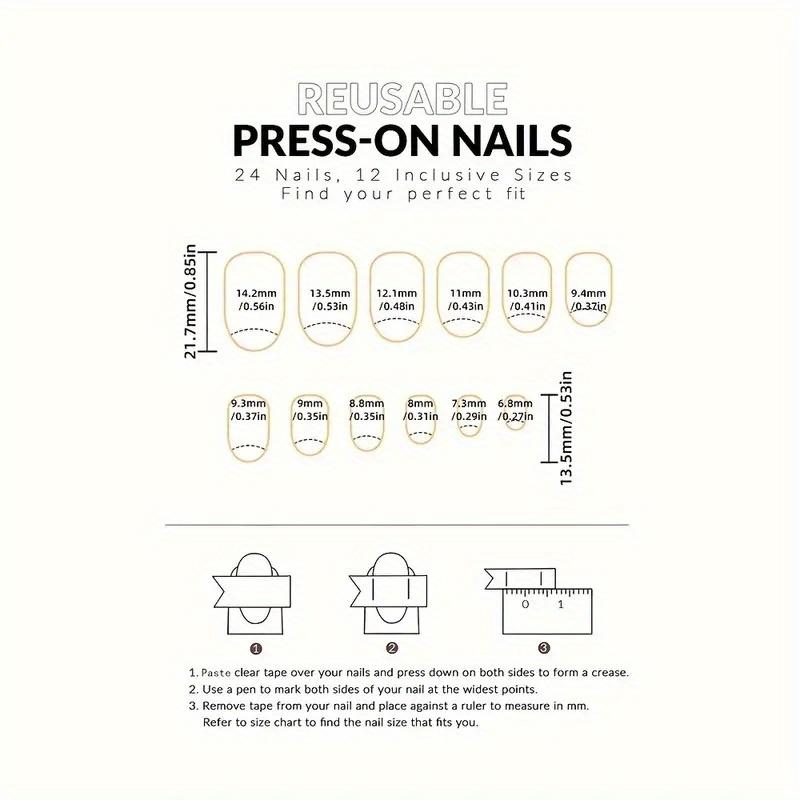 24pcs Short Oval Press-On Fake Nails Black Butterfly with Glitter Additions Nail File Jelly Glue
