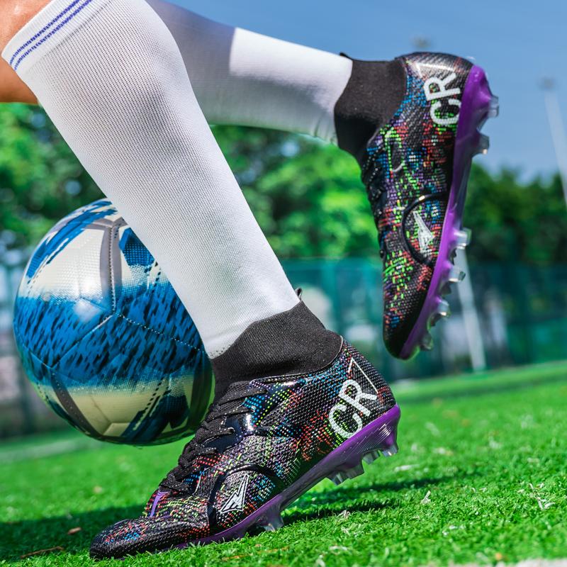 Nowe Męskie Buty Piłkarskie Treningowe Sportowe Buty Piłkarskie Korki Chłopcy Outdoor Długie Kolce Antypoślizgowe Oddychające Mecz Wygodne