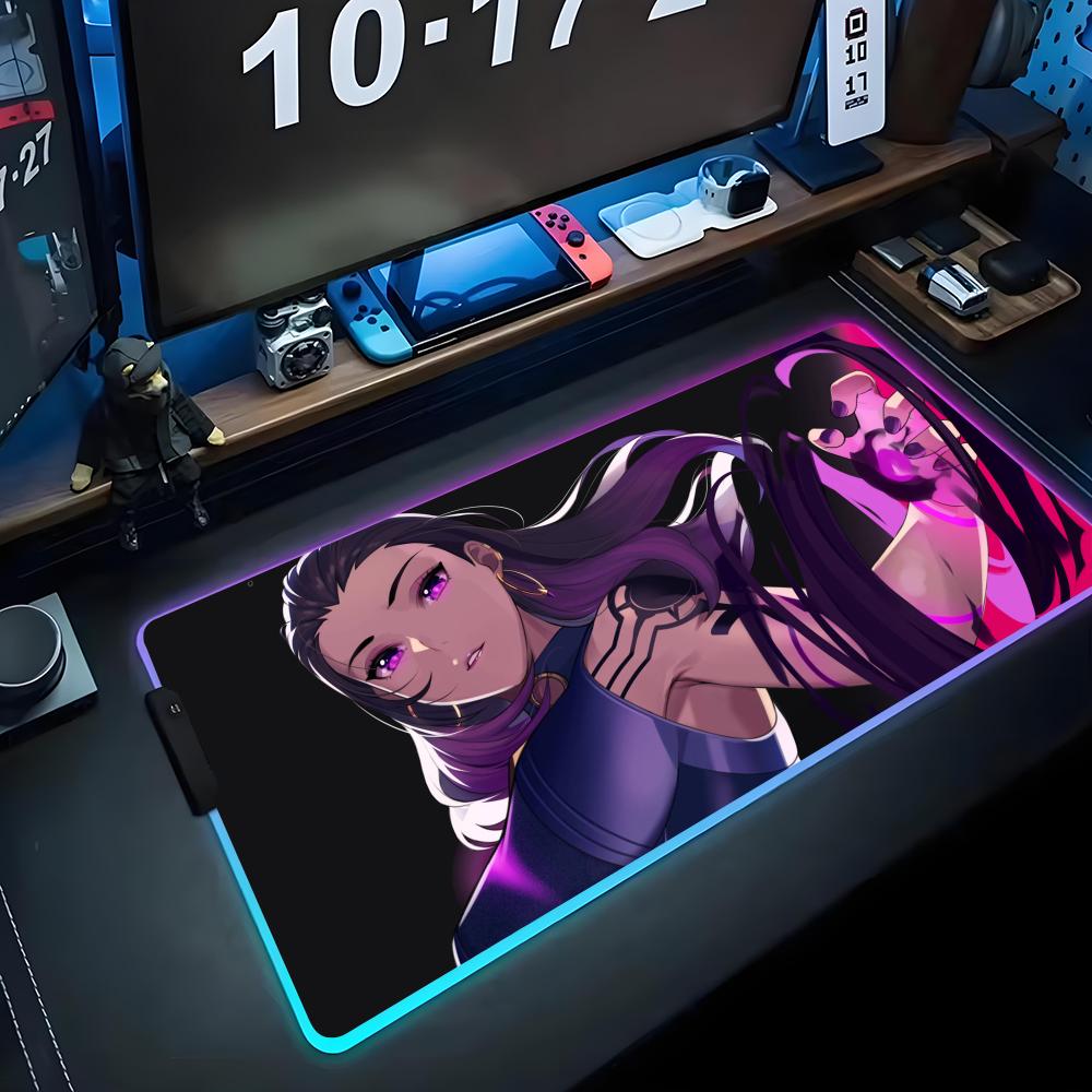 

reyna Mouse Pad RGB Gaming Mousepad Big LED Pad PC Desk Mat Luminous Mouse Pad Large Keyboard Mats Table Rug With Backlit RGB600x300x3mm