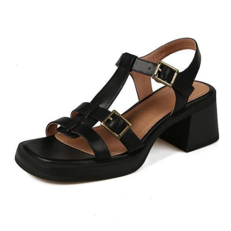 

Fashion sandalias de mujer Women s Slippers Outdoor Heel Summer Soft Fabric High Heels Roman Fashion Women s Shoes Luxury Sandals 34 чёрный