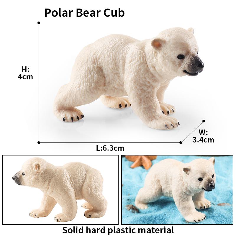 Oenux Arctic South Pole Animals Simulation Polar Bear Ursus Maritimus Action Figures Solid PVC Model Figurine Kid Toy Gift