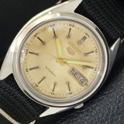JAPONSKÉ VINTAGE SEIKO 5 AUTOMATICKÉ 7009A PÁNSKÉ HODINKY S ORIGINÁLNÍM CIFERNÍKEM a500791-5