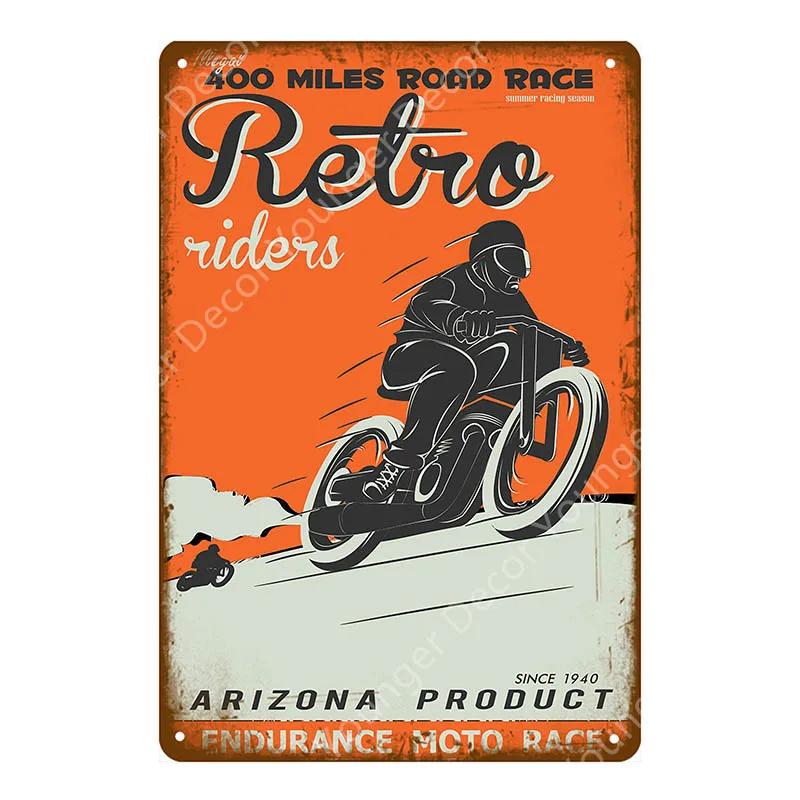 Dirt Bike Metal Poster Retro Motorcycle Races Plaque Wall Art Painting Plate Pub Bar Garage Home Decor Isle Of Man Signs YI-179