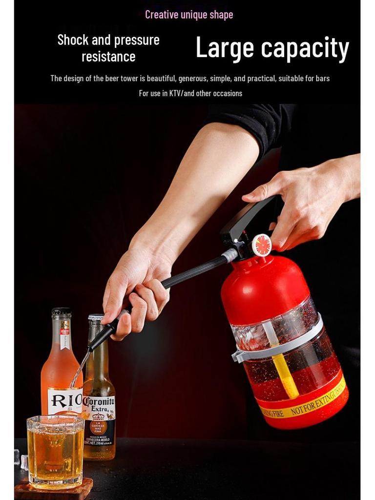 Influencer Drinkware: Manual Fire Extinguisher Alcohol Cannon & Beer Dispenser