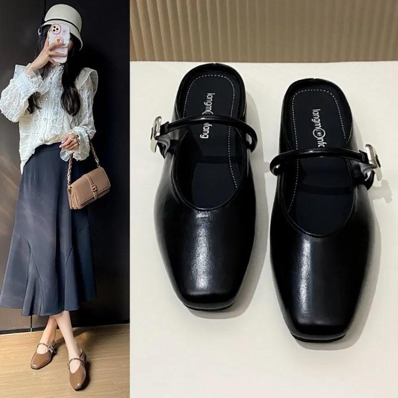 Fashion Women Flat Single Shoes Women 2024 New Casual Retro British Small Leather Shoes Spring and Autumn Beanie Shoes zapatillas mujer