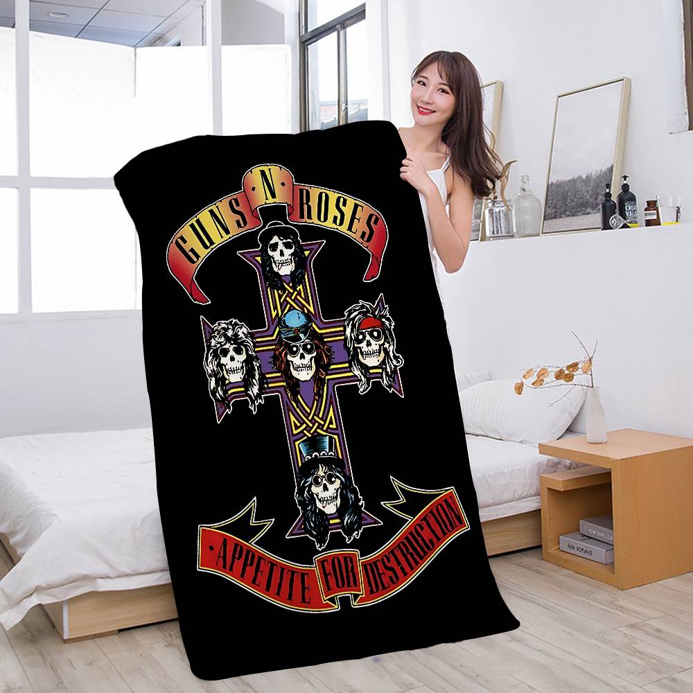 Rock Music Band G-Guns N Roses Microfiber Blanket Quick Drying Beach Towels Oversized Printing Absorbent Pool Towel Blanket