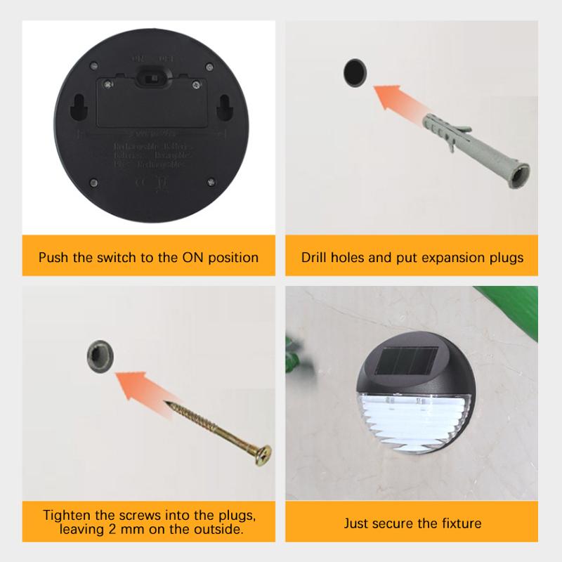 16Pcs LED Solar Fence Light Outdoor Waterproof Garden Solar Wall Lamp For Stairs Step Fence Yard Pathway Decoration Lighting Lam