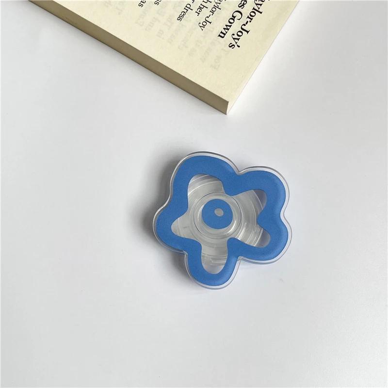 Transparent Solid Color Flower Glossy Foldable poSocket Pocket Phone Holder for Smartphone Grip Finger Ring Stand socket