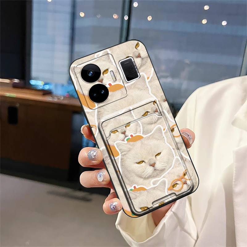 Waterproof Card Bag Phone Case For OPPO Realme GT NEO5/240W/Realme GT3 Fashion Design Dirt-resistant Cover Cartoon Cute